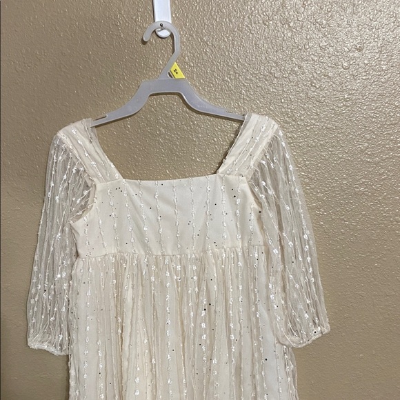 Wonder Nation Cream Kids Dress with Sheer Sleeves -size 8 - Picture 7 of 8